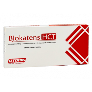 BLOKATENS HCT 10 / 160 / 12.5 MG ( AMLODIPINE / VALSARTAN / HYDROCHLOROTHIAZIDE ) 28 FILM-COATED TABLETS
